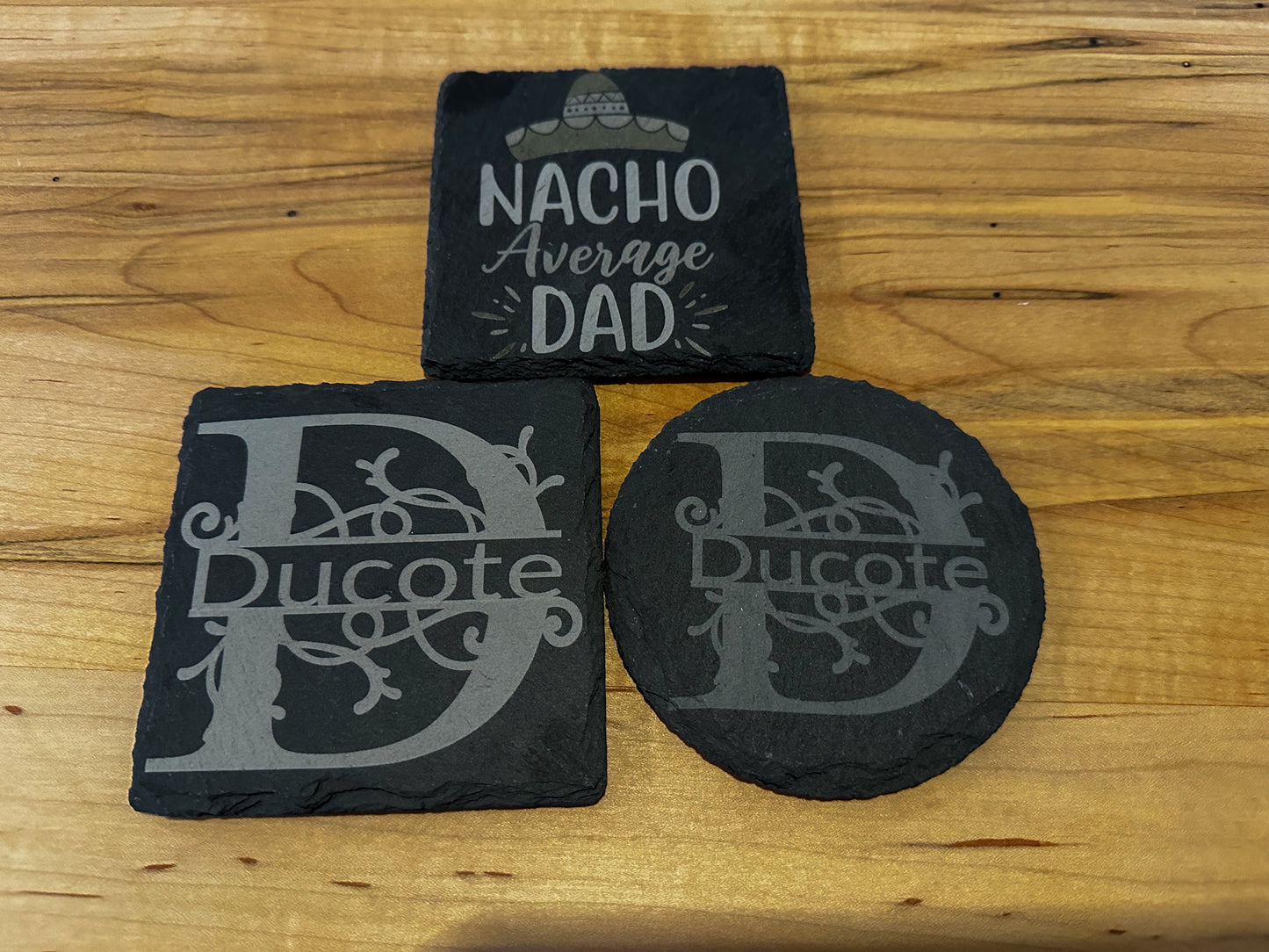 Monogramed Slate Coasters